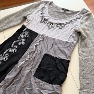 Floral Patchwork Tunic Top Dress Artsy Y2K Gothcore Witchy Whimsigoth Fairycore